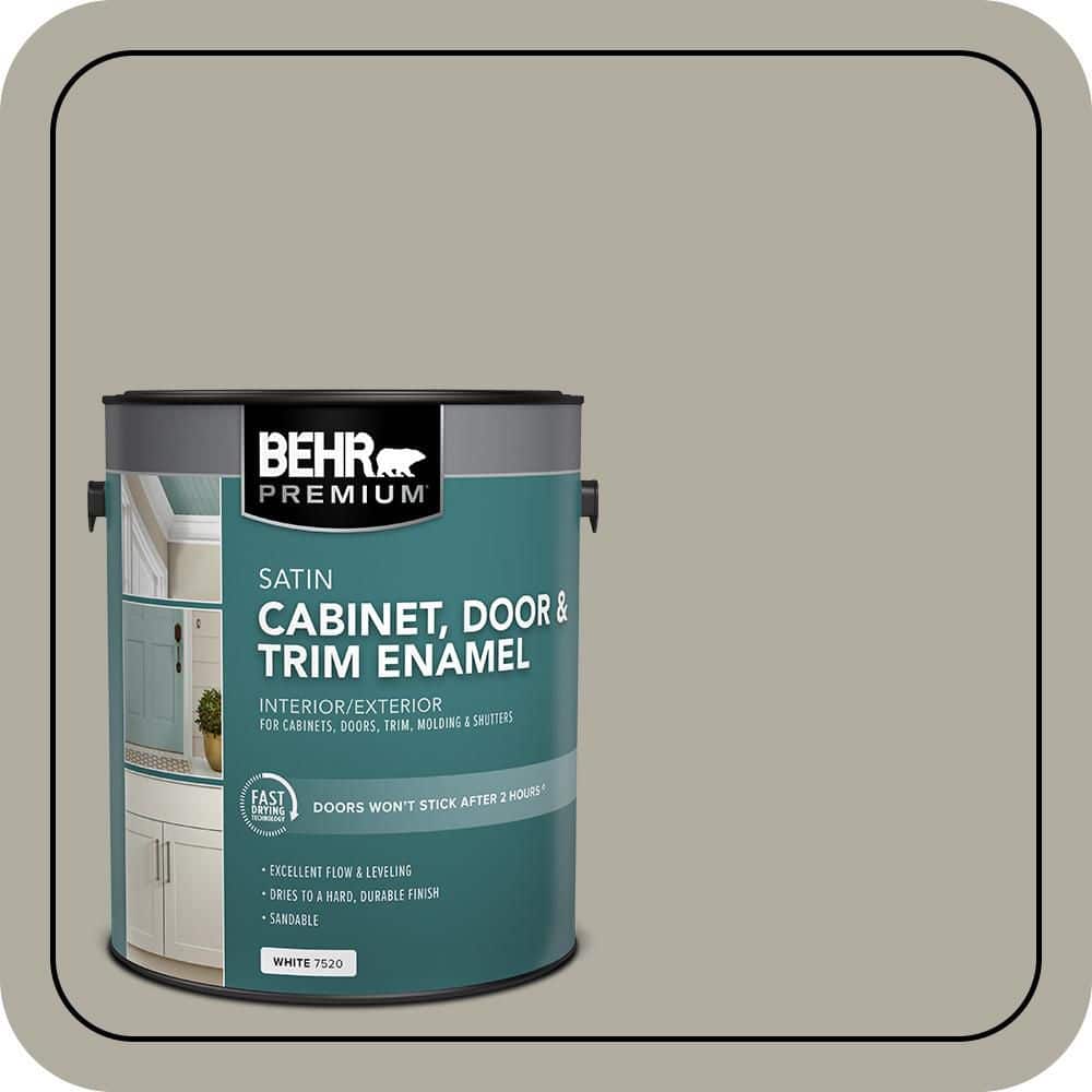 BEHR PREMIUM 1 gal. #PPU25-06 Wells Gray Satin Enamel Interior/Exterior Cabinet, Door & Trim Paint (1)