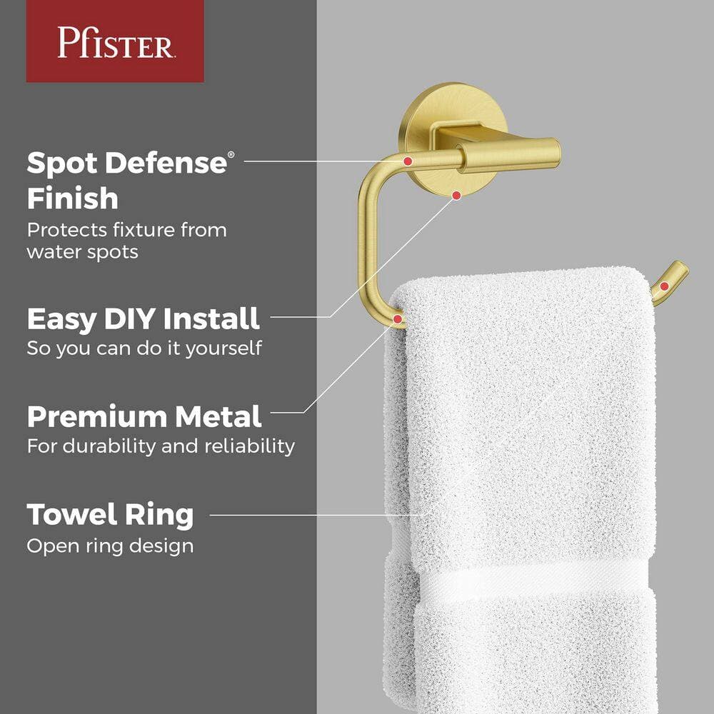 Pfister Capistrano Wall Mounted Towel Ring in Brushed Gold (2)