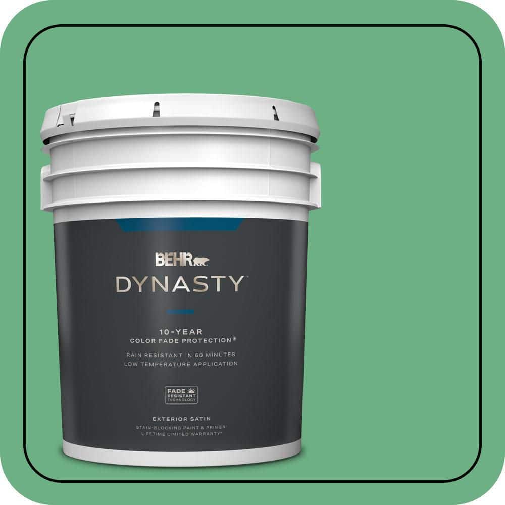 BEHR DYNASTY 5 gal. #P410-5 Lily Pads Satin Enamel Exterior Stain-Blocking Paint & Primer