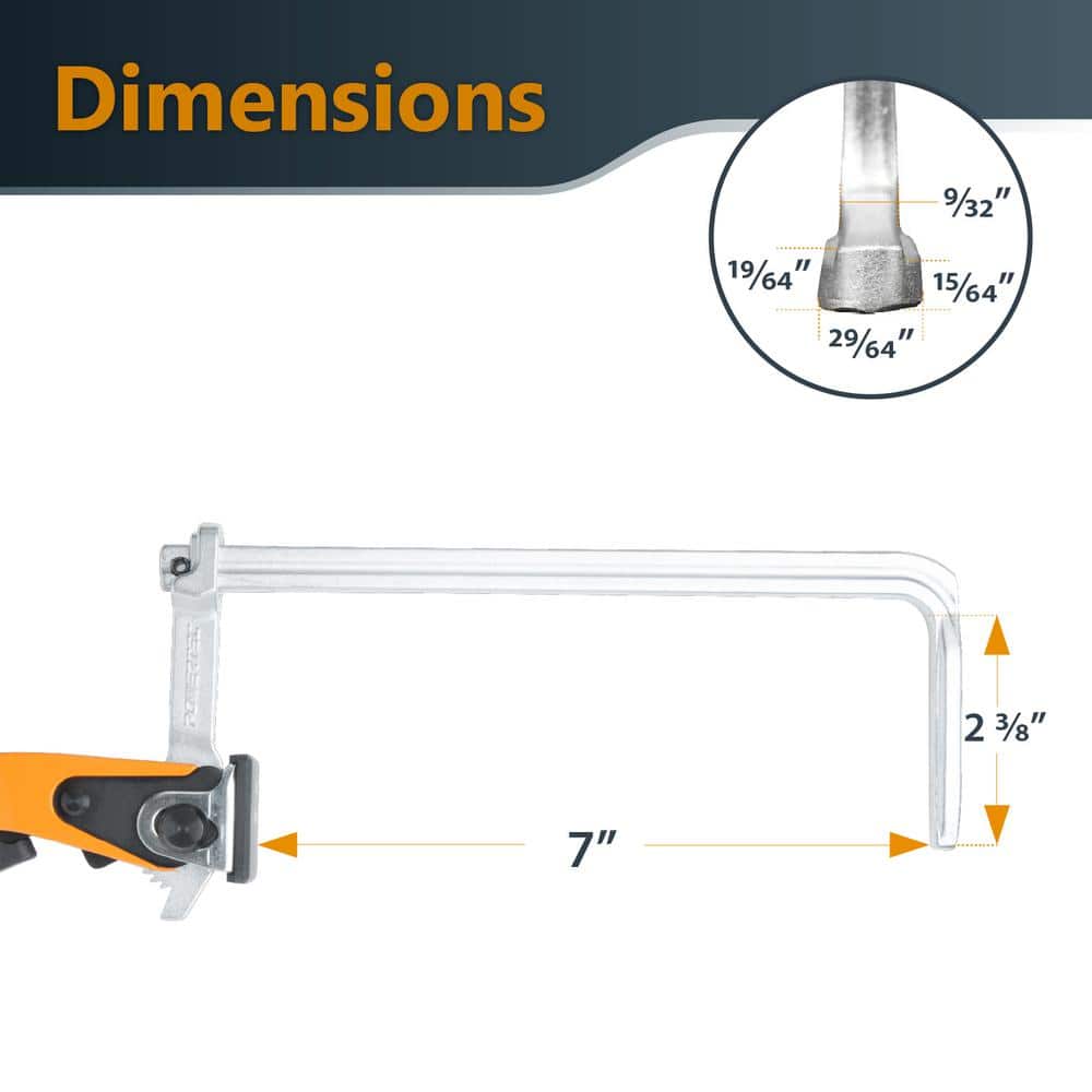 ‎POWERTEC Aluminum Pocket Hole Jig Set with 7 in. Quick Release Ratcheting Table Clamp (3)