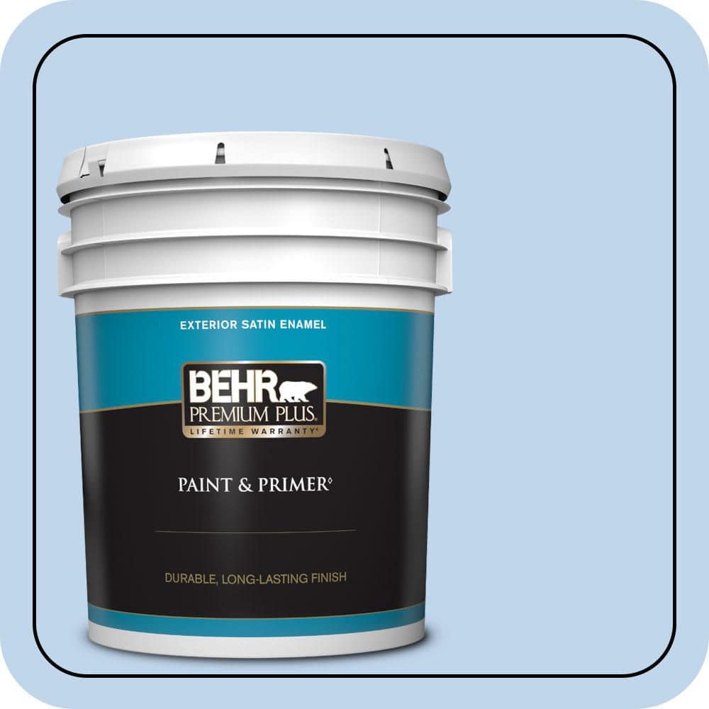 BEHR PREMIUM PLUS 5 gal. #570A-3 Pacific Panorama Satin Enamel Exterior Paint & Primer