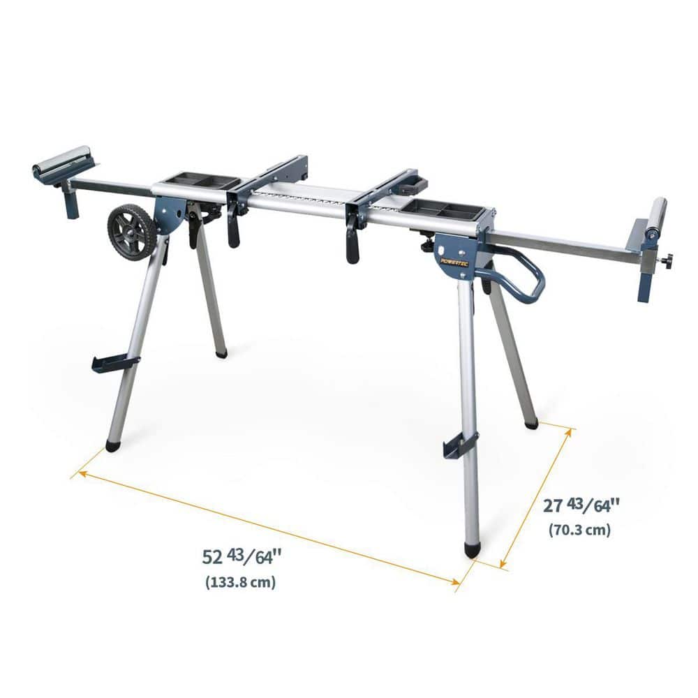‎POWERTEC Deluxe Rolling Miter Saw Stand with Trays (3)