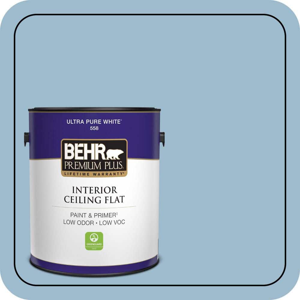 BEHR PREMIUM PLUS 1 gal. #S500-3 Partly Cloudy Ceiling Flat Interior Paint & Primer (1)