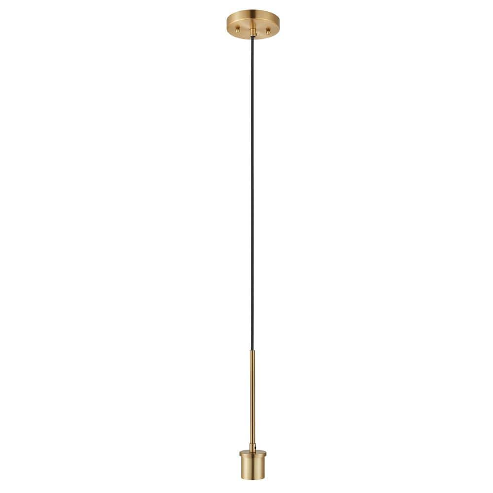 PRIVATE BRAND UNBRANDED Gold Pendant Light Kit with Partial Down Rod and Adjustable Height Wire (2)