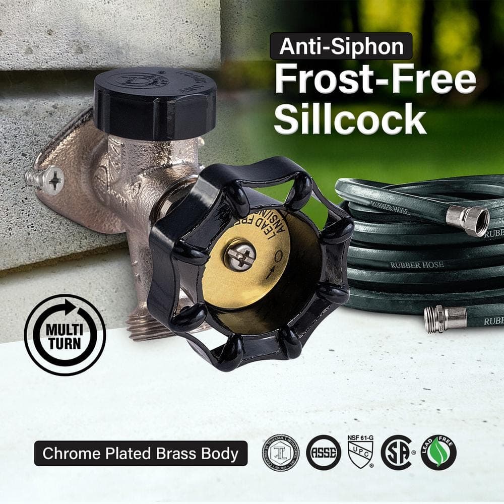 PLUMBFLEX 4 in. Anti-Siphon Sillcock Frost Free Outdoor Faucet with 1/2 in. MIP/Sweat Connection and 3/4 in. Hose Bib (3)