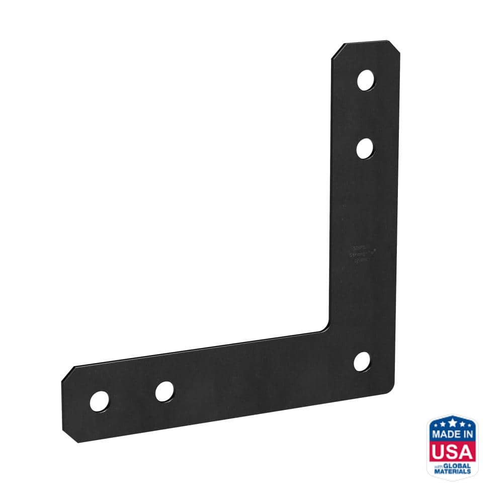 Simpson Strong-Tie HLPC 12 in. x 12 in. 7-Gauge Black Powder-Coated Ornamental L Strap (1)
