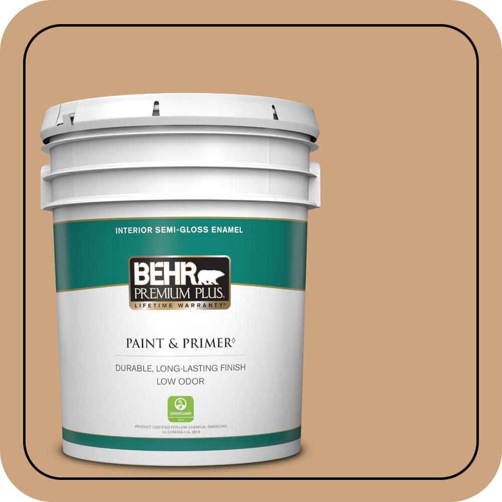 BEHR PREMIUM PLUS 5 gal. #QE-21 Albuquerque Semi-Gloss Enamel Low Odor Interior Paint & Primer