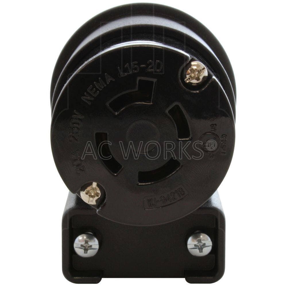 AC WORKS NEMA L15-20R 3-Phase 20A 250V 4-Prong Elbow Locking Female Connector With UL, C-UL Approval (3)