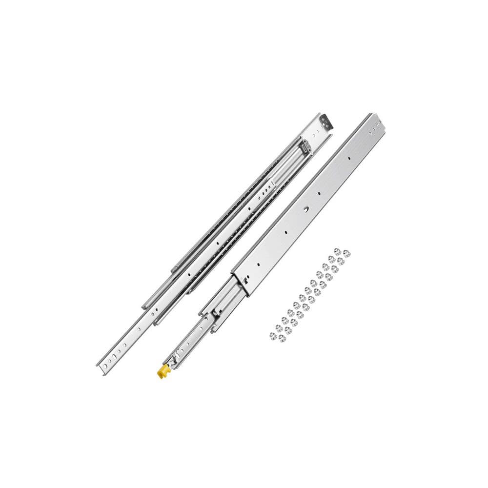 VEVOR Set of 2 Drawer Slides, Sizes Ranging from 16-60 in., 500 lbs. Capacity, Locking Mechanism and Ball Bearing Side Mount (1)