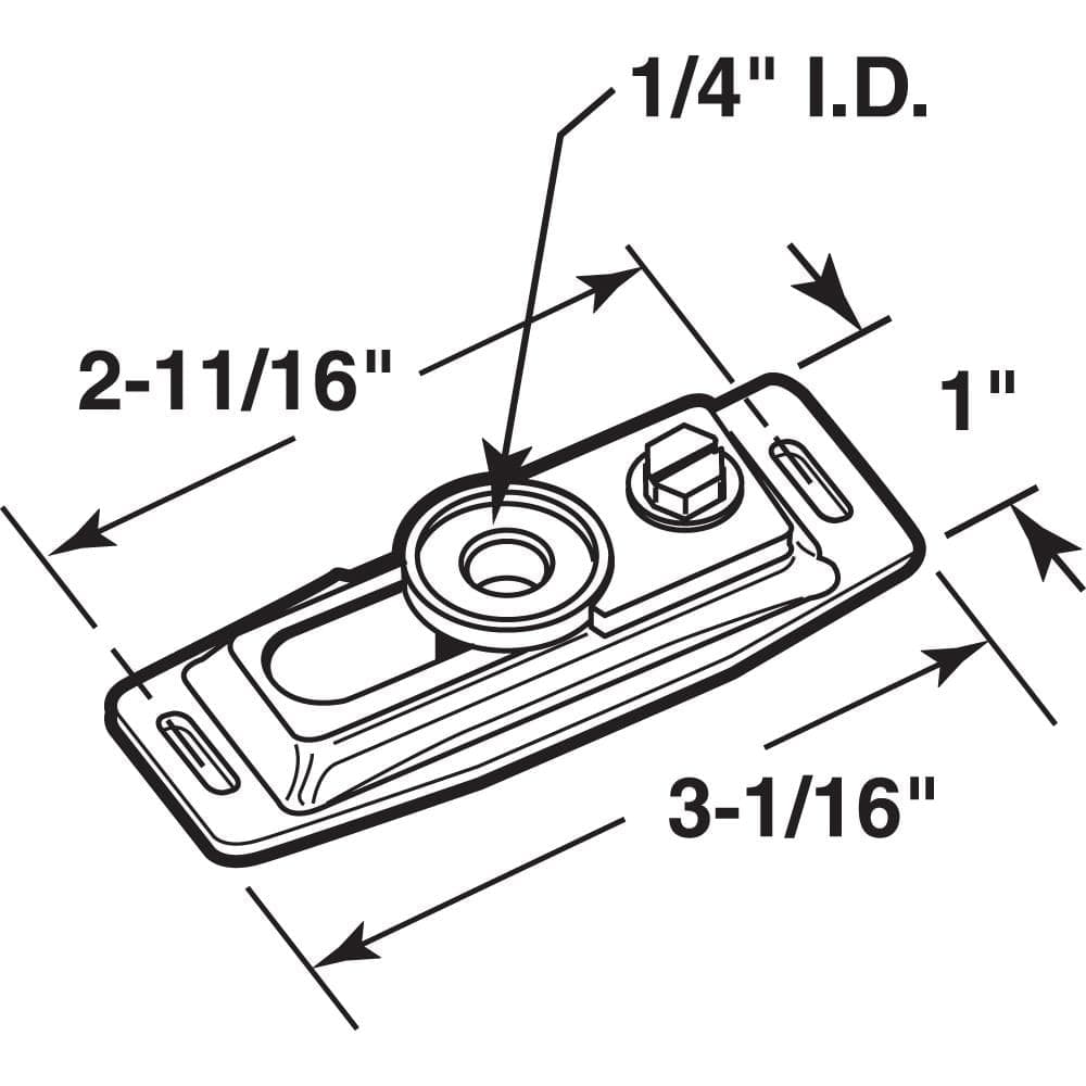 Prime-Line Bi-Fold Door Floor Pivot Bracket, Nylon/Steel, for B-Fold Doors (Single Pack) (2)