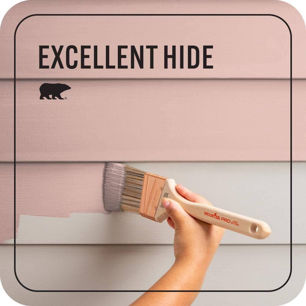 BEHR PREMIUM PLUS 1 qt. #S160-2 Pink Quartz Flat Exterior Paint & Primer (4)
