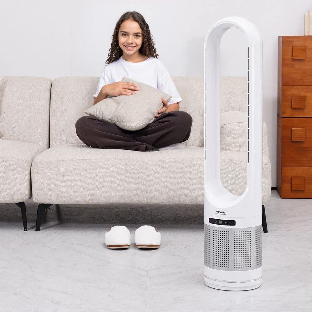 cadeninc 40 in. Oscillating Tower Fan 8H Timer 15.4 ft. / s High Velocity with Remote Control, White (2)