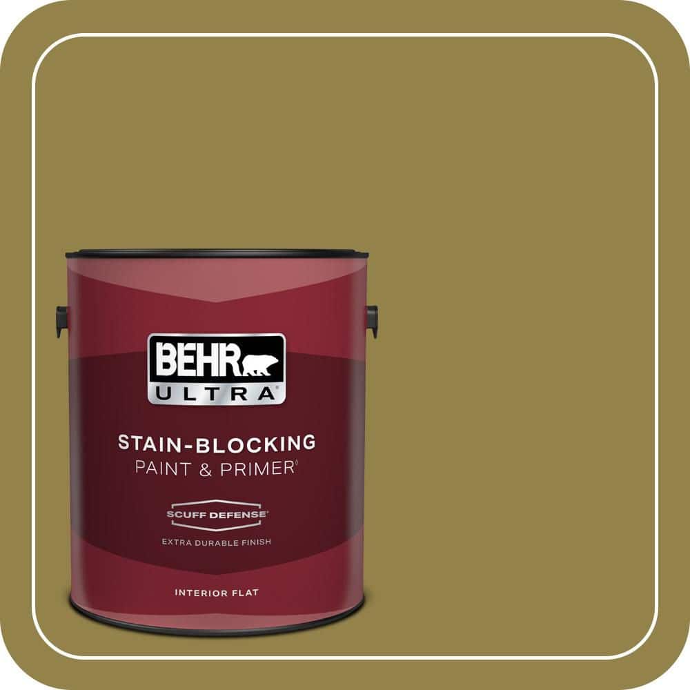 BEHR ULTRA 1 gal. #PPU9-02 Lucky Bamboo Extra Durable Flat Interior Paint & Primer (1)