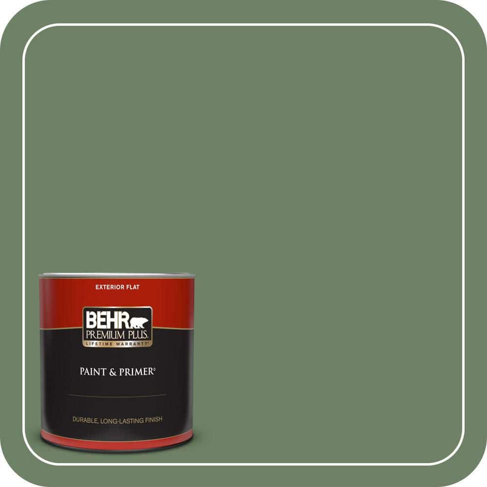 BEHR PREMIUM PLUS 1 qt. #S390-6 Cliffside Park Flat Exterior Paint & Primer
