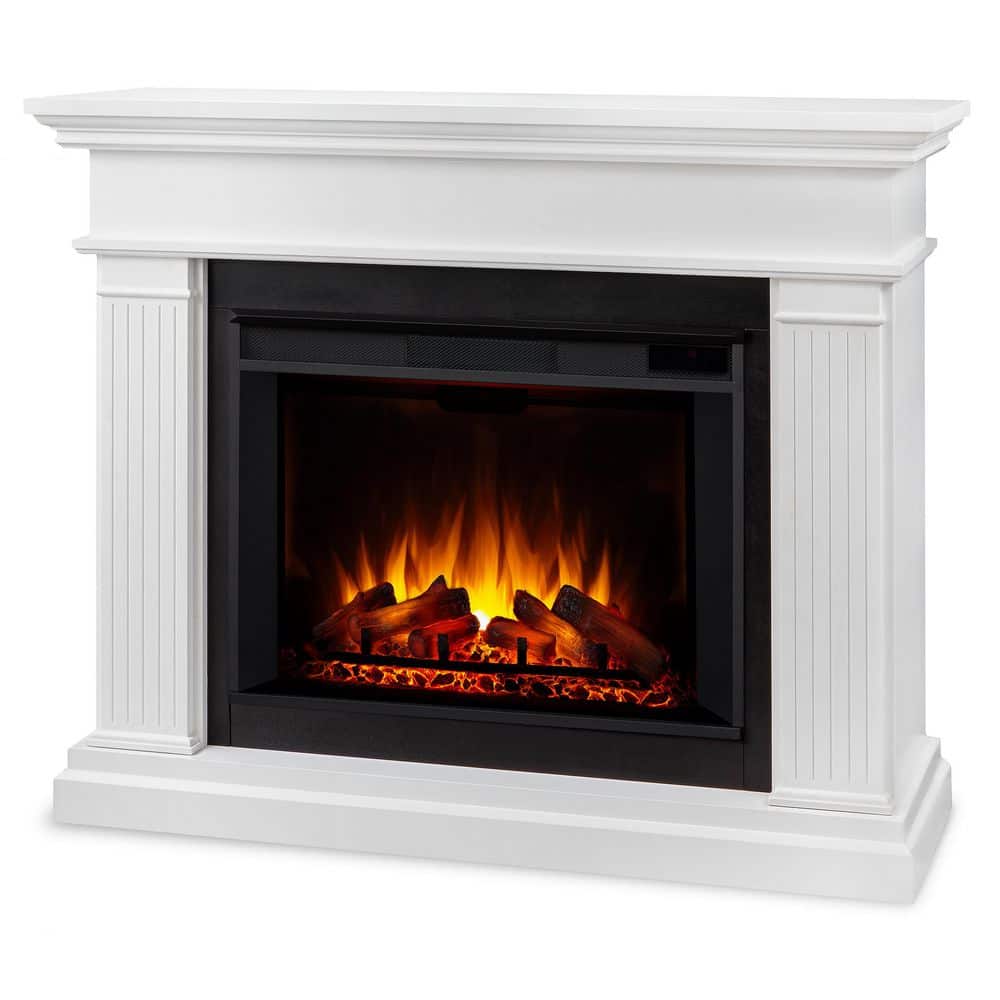 Real Flame Centennial Grand 55.5 in. Freestanding Wooden Electric Fireplace in White (3)