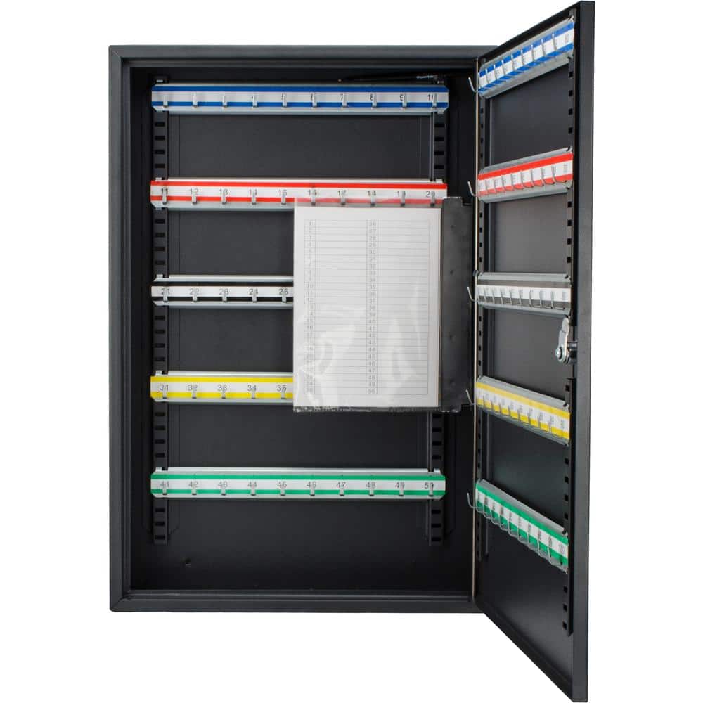 BARSKA 100-Position Steel Key Cabinet with Key Lock, Black (2)
