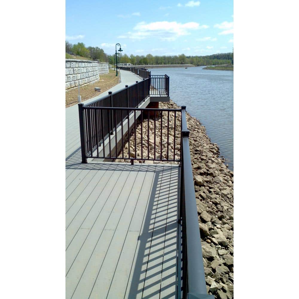 EZ Handrail 3 in. x 3 in. x 44 in. Bronze Aluminum Post with Welded Base (2)