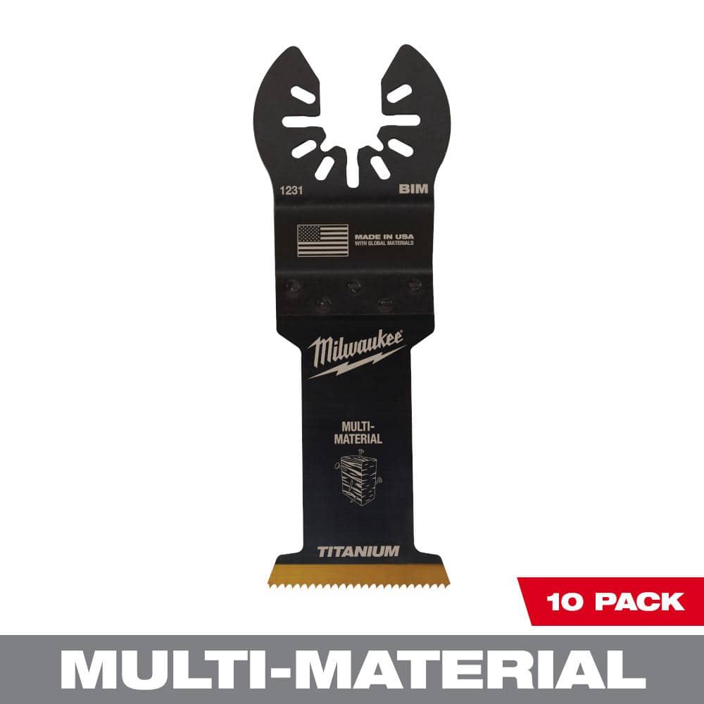 Milwaukee 1-3/8 in. Titanium Bi-Metal Universal Fit Wood and Metal Cutting Multi-Tool Oscillating Blade (10-Pack)