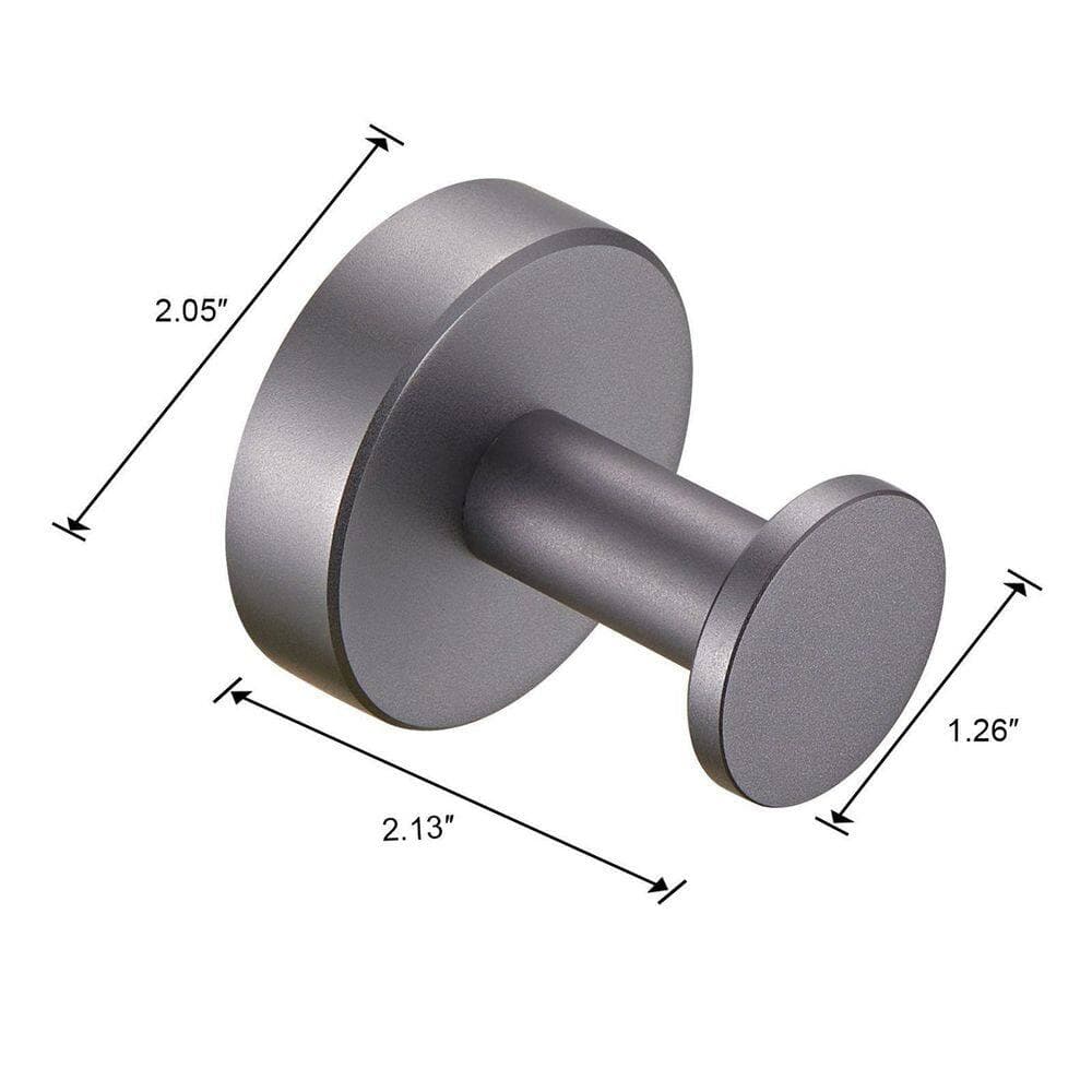 Tidoin 2.13 in. L Gun Grey Wall Mounted Storage Towel Hook (4-Pack) (2)