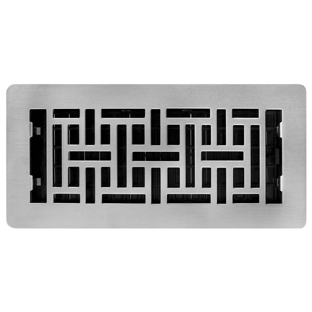 Decor Grates 4 in. x 10 in. Oriental Low Profile Steel Plated Nickel (3)
