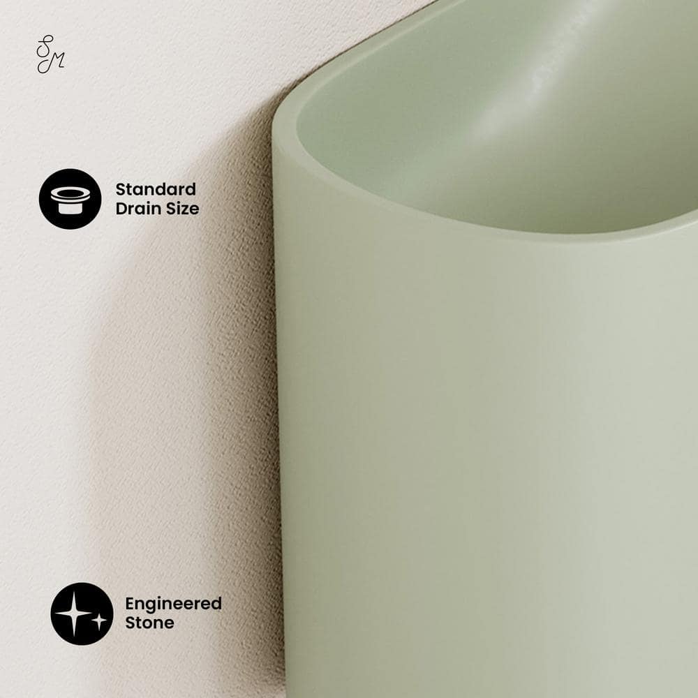 Swiss Madison Terre 17.5 in. Right Side Faucet Wall Mount Bathroom Vessel Sink in Palm Green (3)