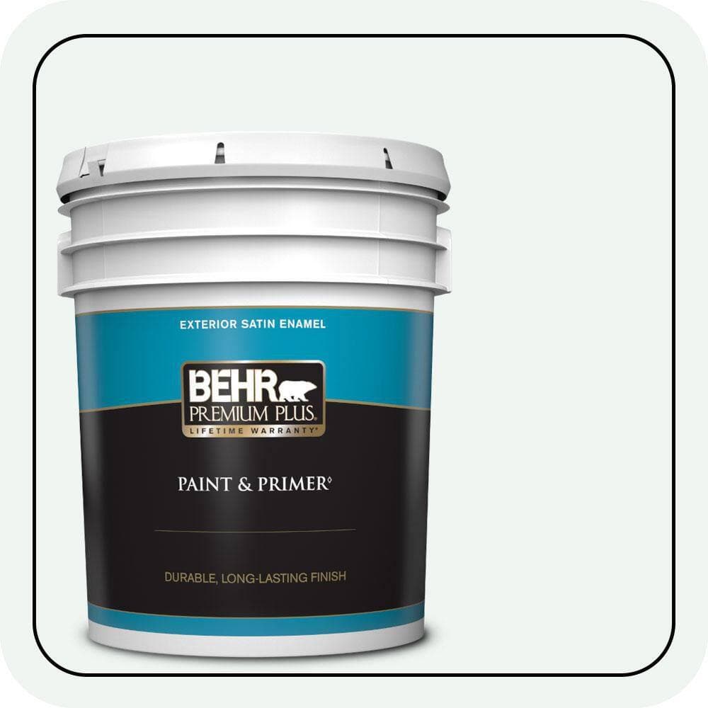 BEHR PREMIUM PLUS 5 gal. #T13-14 Heavy Sugar Satin Enamel Exterior Paint & Primer