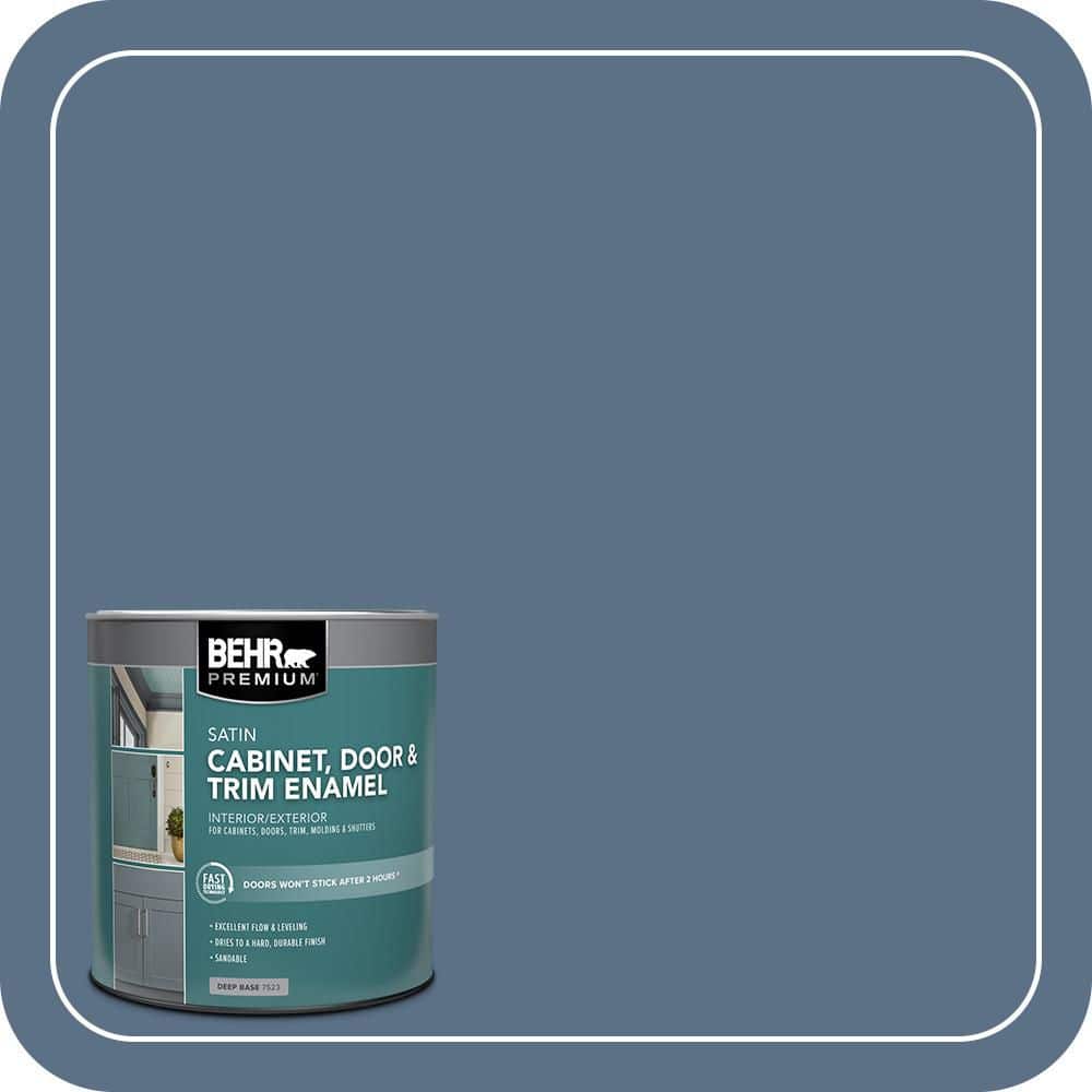 BEHR PREMIUM 1 qt. #S520-6 Layers of Ocean Satin Enamel Interior/Exterior Cabinet, Door & Trim Paint (1)