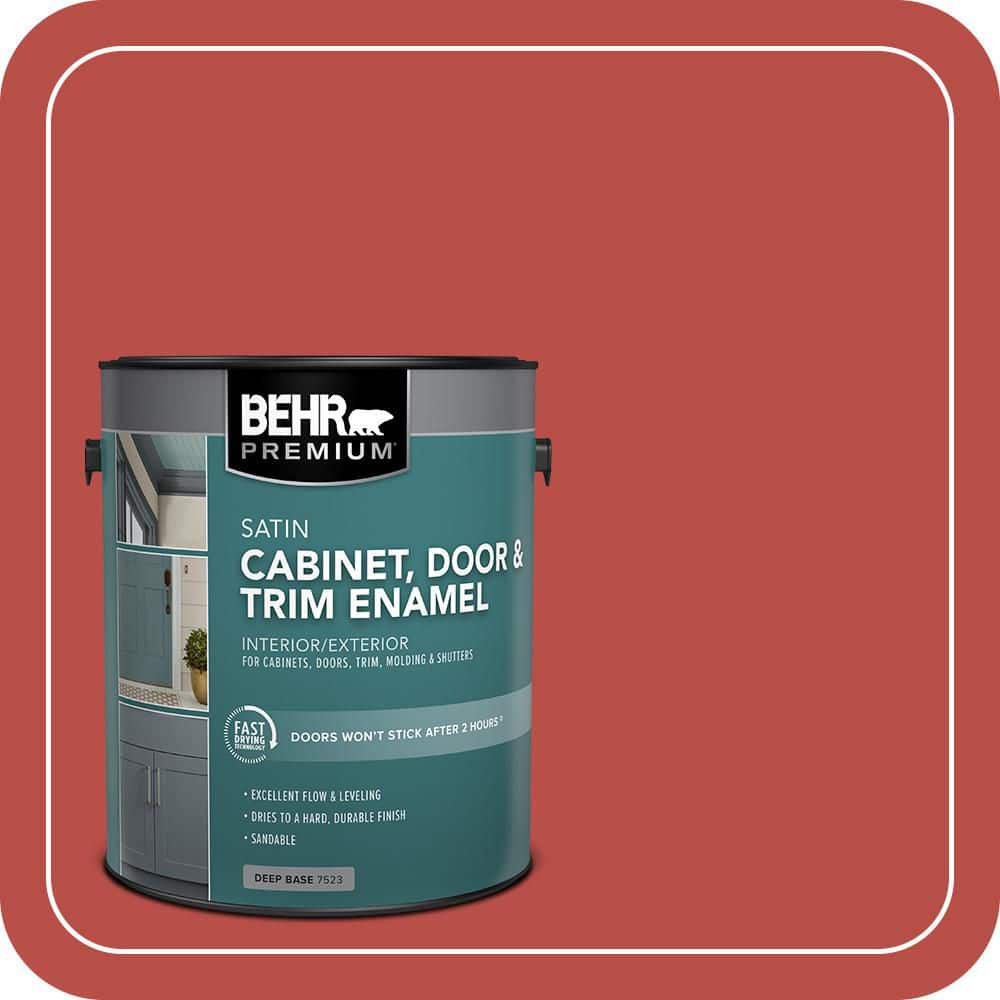 BEHR PREMIUM 1 gal. #HDC-MD-16 Cherry Red Satin Enamel Interior/Exterior Cabinet, Door & Trim Paint