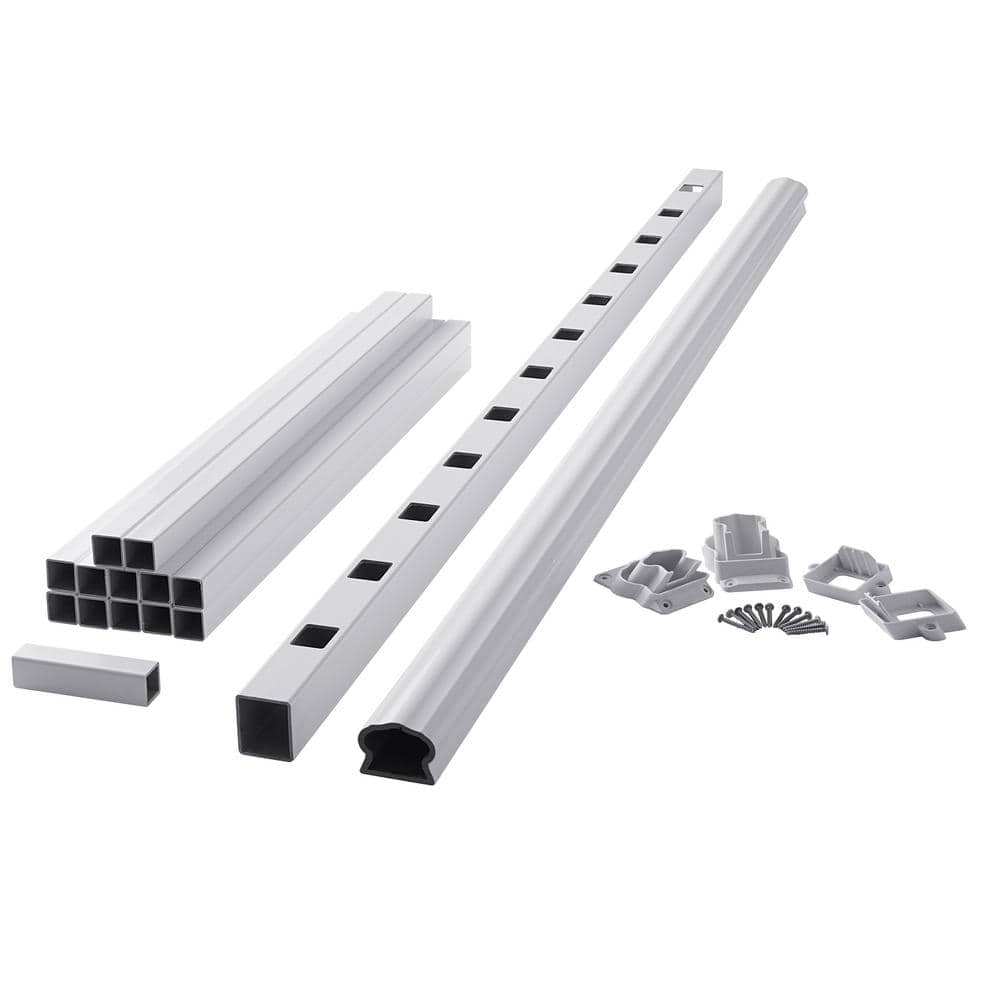 Fiberon 36 in. x 3 in. ArmorGuard Deluxe White Composite Stair Railing Kit (1)