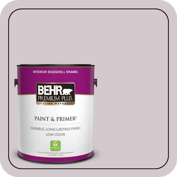 BEHR PREMIUM PLUS 1 gal. #N110-1 Dusty Lilac Eggshell Enamel Low Odor Interior Paint & Primer (2)