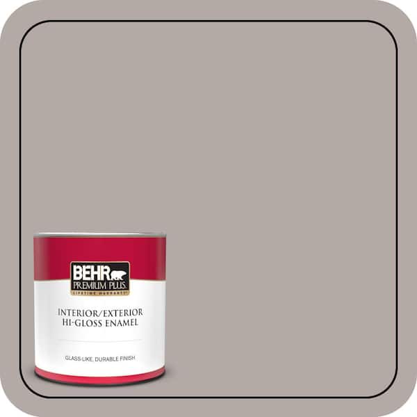 BEHR PREMIUM PLUS 1 qt. #N140-3 Metropolis Hi-Gloss Enamel Interior/Exterior Paint & Primer (2)