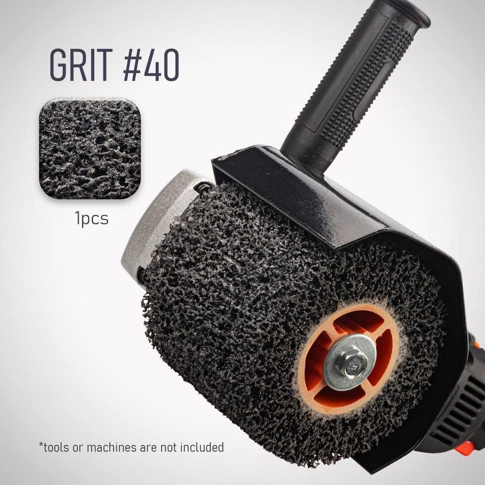 LAIFUCAM Non Woven Abrasive Drawing Wheel for Burnishing Polishing Machine, 1-Piece, 40 Grit for Metal and Wood (3)
