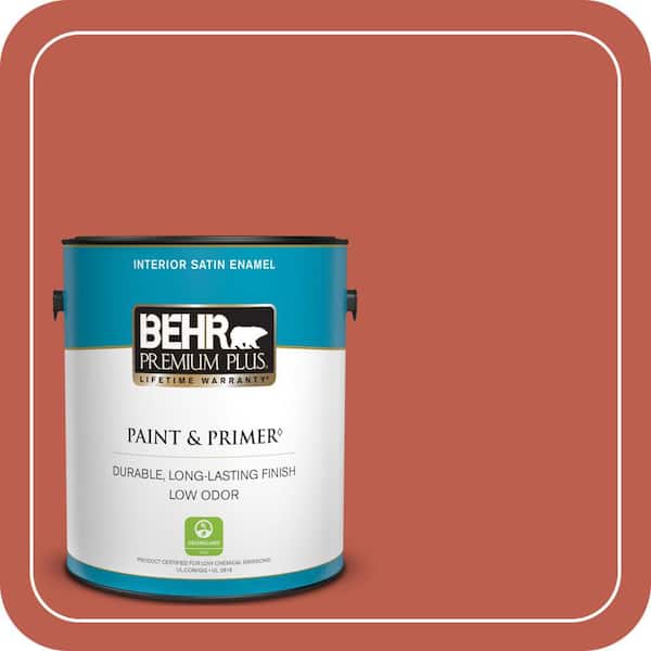 BEHR PREMIUM PLUS #200D-6 Mexican Chile Flat Low Odor & Primer (2)