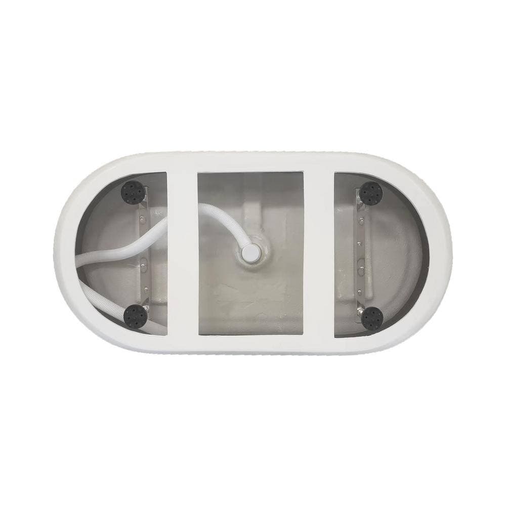 Unbranded Timeless Home 59 in. x 29.5 in. Soaking Bathtub with Center Drain in Glossy White with Chrome Trim (3)