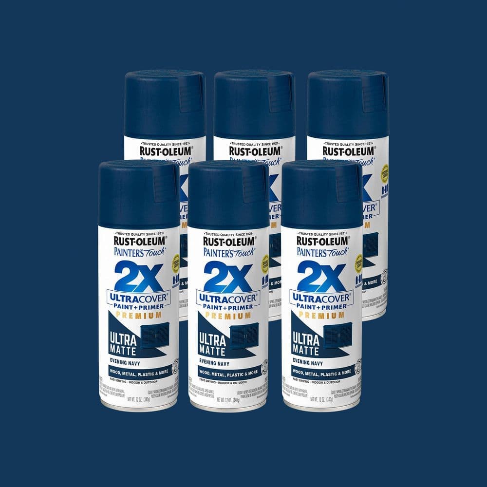Rust-Oleum Painter's Touch 2X 12 oz. Matte Evening Navy Ultra Cover General Purpose Spray Paint (Case of 6)