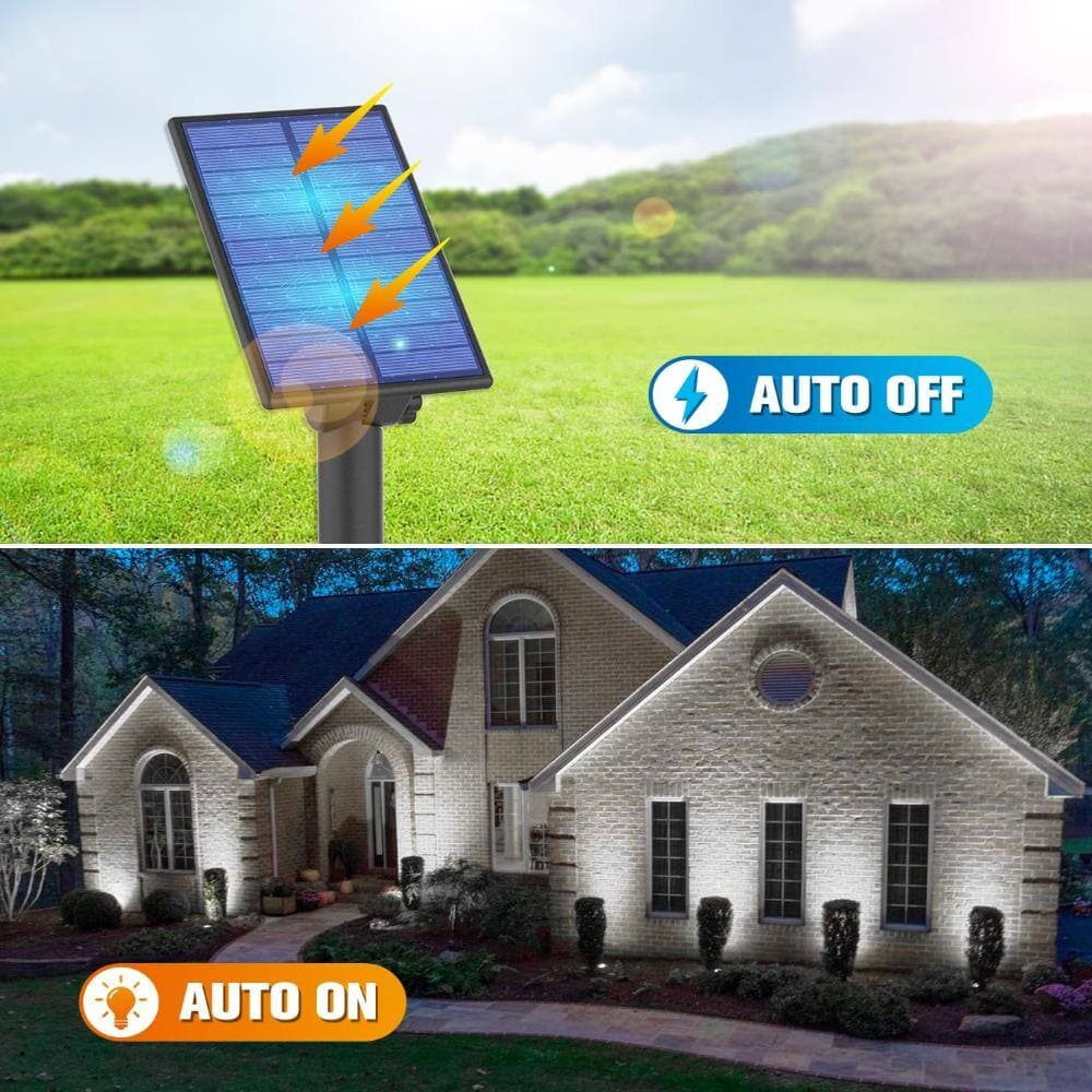 Unbranded Metal Solar Spotlight Outdoor 150LM IP65 Waterproof 9.8 Ft Cable Auto On Off Landscape Path Garden Cool (2)