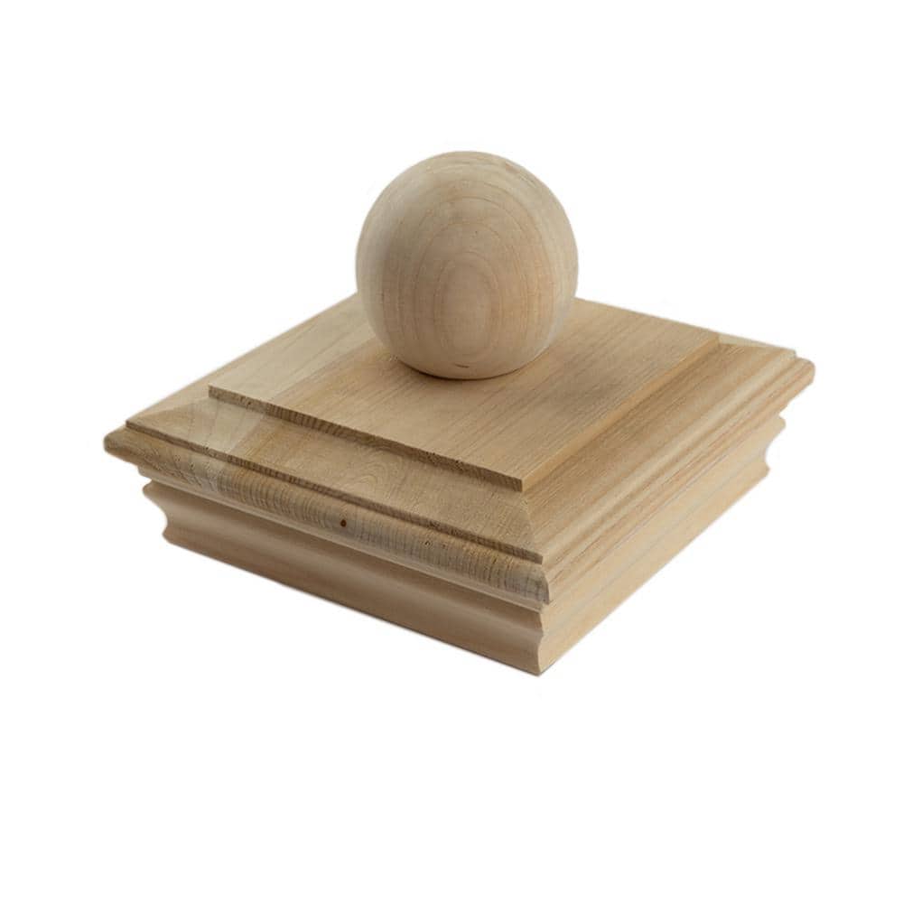 Deckorators 6 in. x 6 in. Newport Ball Top Cedar Wood Post Cap (1)