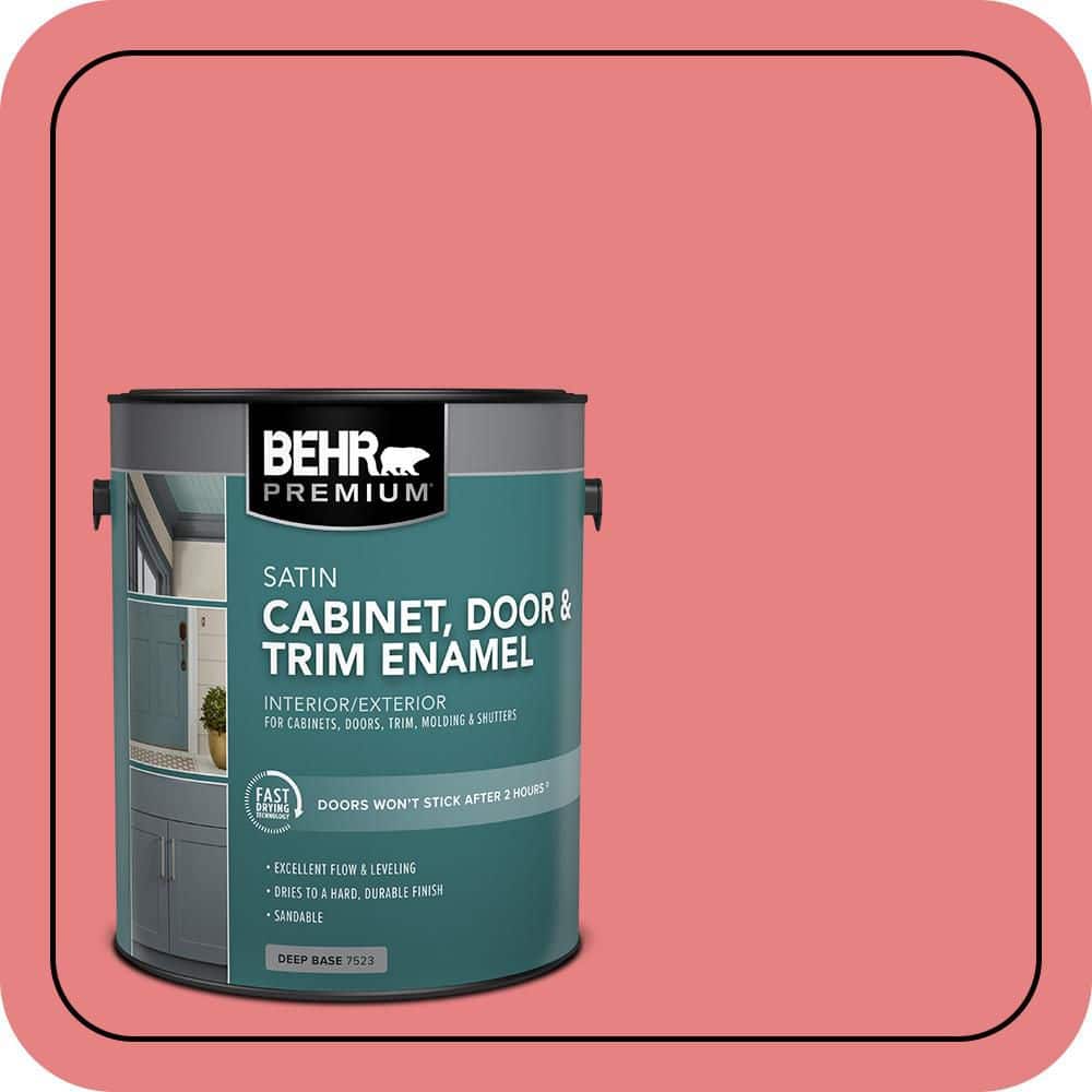 BEHR PREMIUM 1 gal. #P170-4 Sugar Poppy Satin Enamel Interior/Exterior Cabinet, Door & Trim Paint