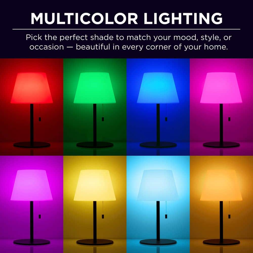 Unbranded 10 in. Black Waterproof RGBW Night Light Bulb Frosted Lamp with Remote Control (4)