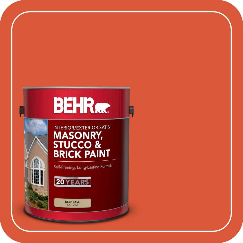 BEHR 1 gal. #P190-7 Inferno Satin Interior/Exterior Masonry, Stucco and Brick Paint