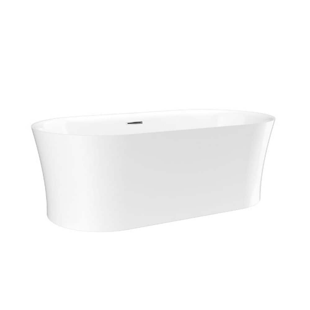 Boosicavelly 67 in. x 32 in. Acrylic Freestanding Soaking Bathtub in Glossy White (1)
