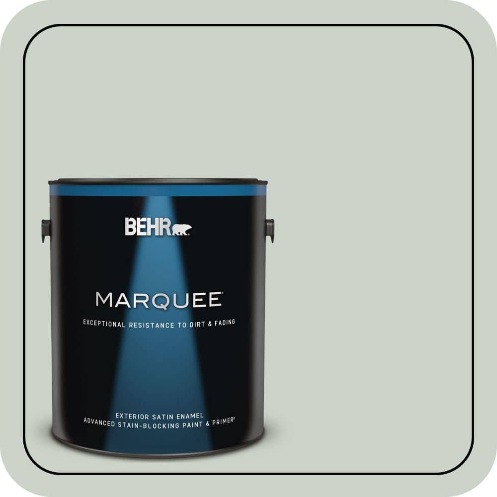 BEHR MARQUEE 1 gal. #MQ3-48 Shy Green Satin Enamel Exterior Paint & Primer