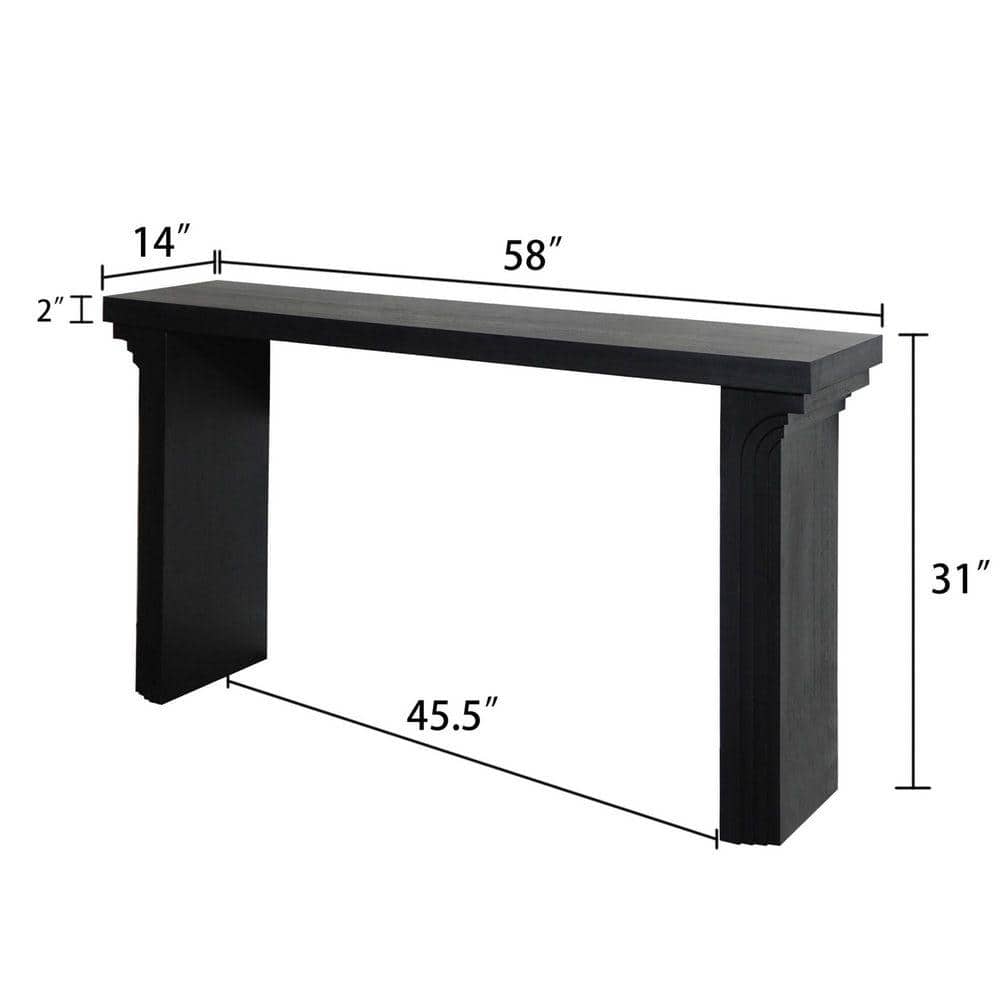 COWLOWN 58 in. W x 14 in. D x 31 in. H Bathroom Black Linen Cabinet (2)