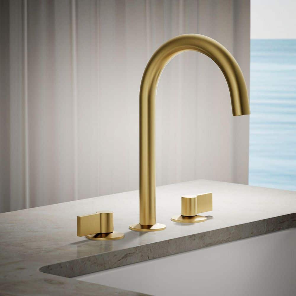 KOHLER Components Deck-Mount Bath Faucet Handles with Lever Design in Vibrant Brushed Moderne Brass (2)