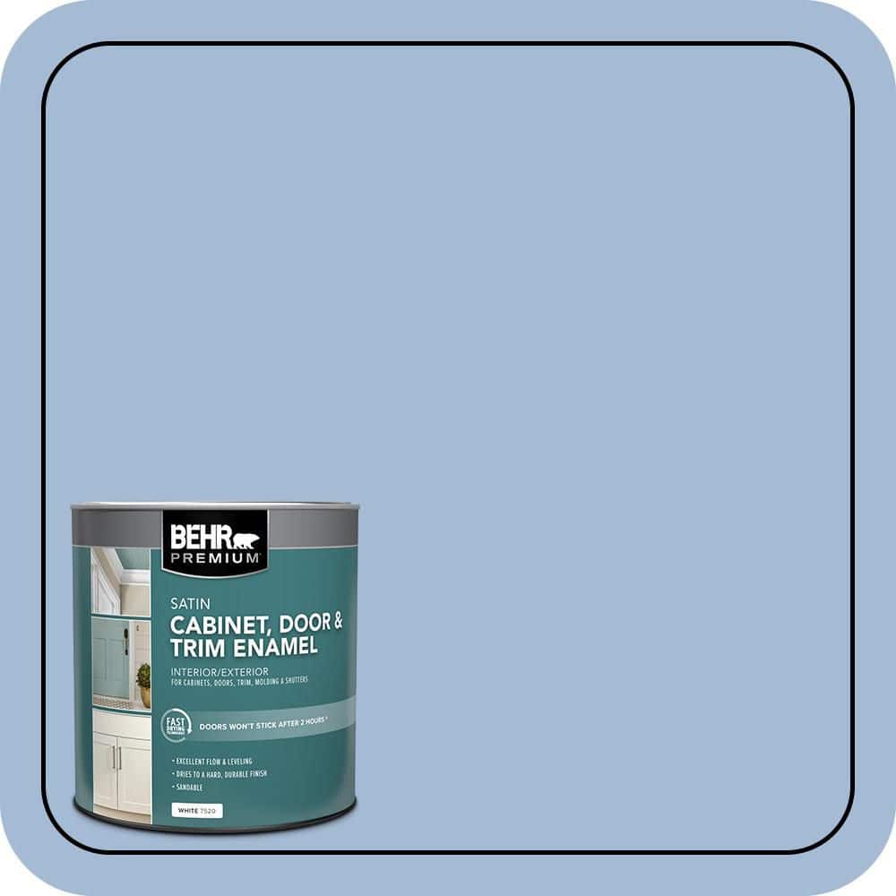 BEHR PREMIUM 1 qt. #M530-3 Perennial Blue Satin Enamel Interior/Exterior Cabinet, Door & Trim Paint