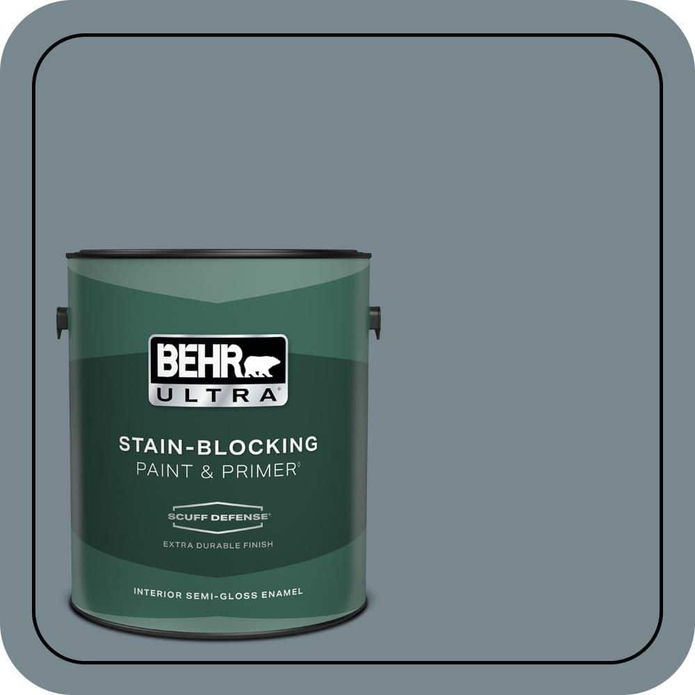 BEHR ULTRA 1 gal. #N470-5 Norwegian Blue Extra Durable Semi-Gloss Enamel Interior Paint & Primer