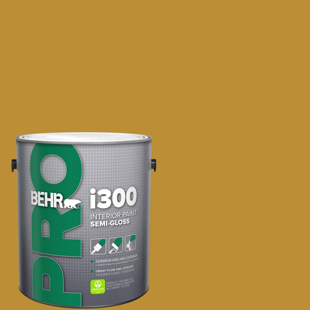 BEHR PRO 1 gal. #360D-7 Brown Mustard Semi-Gloss Interior Paint