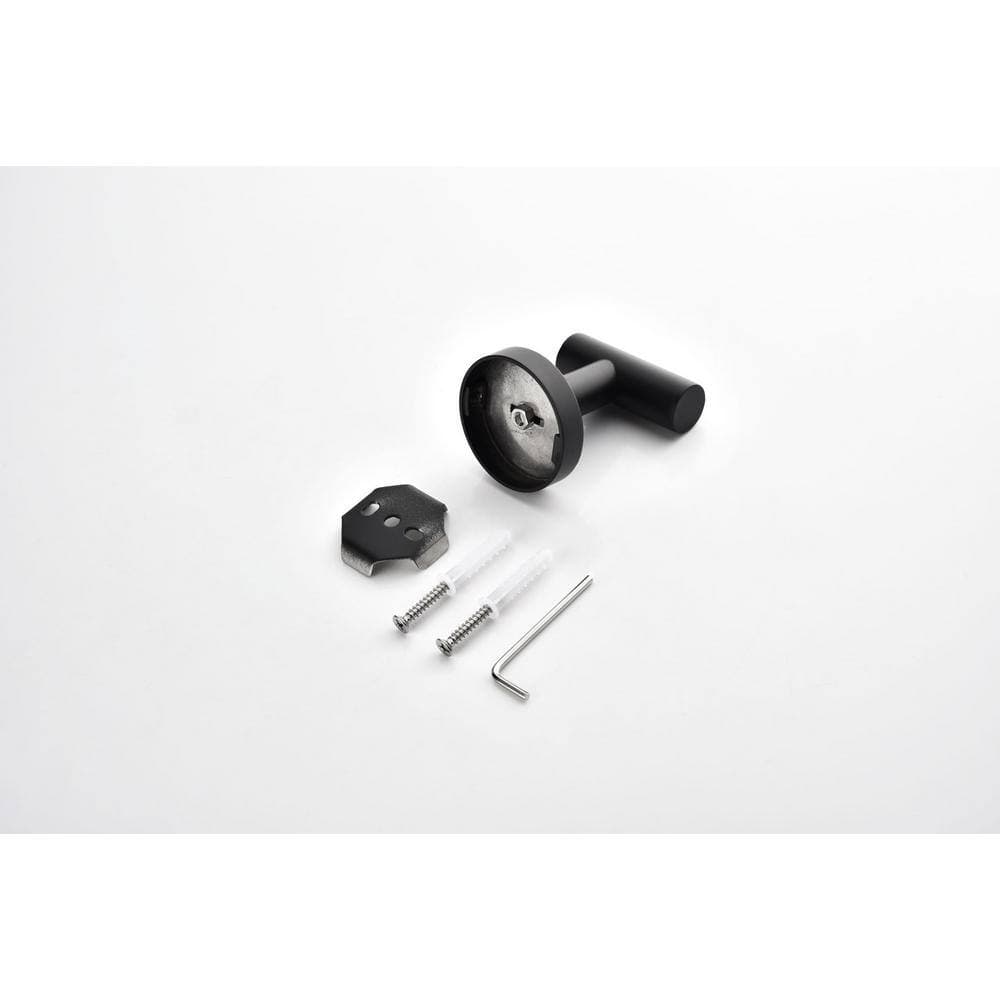 Unbranded 6-Pack Bathroom Towel Hook J-Hook Wall Hanging Robe/Towel Hook Wall Mount SUS 304 Stainless Steel in Matt Black (2)