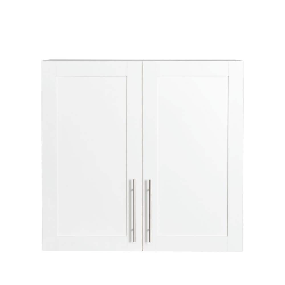 COWLOWN 31.50 in. W x 11.81 in. D x 29.92 in. H Stackable Bathroom Storage Wall Cabinet in White (2)