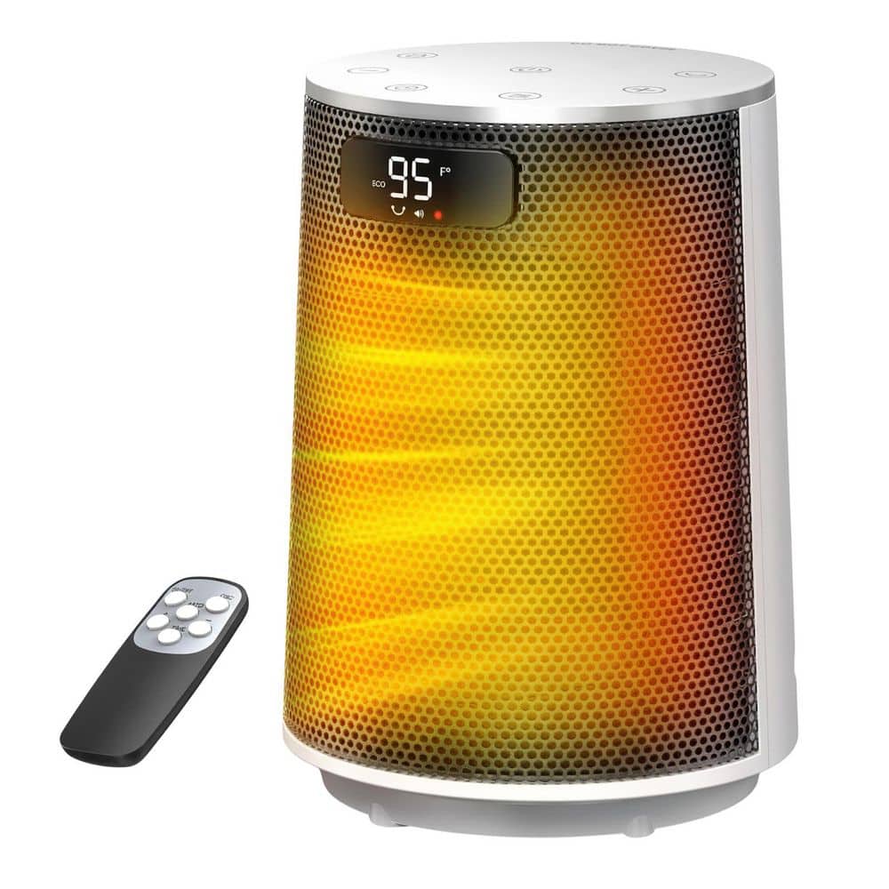 Unbranded 1500-Watt White Indoor Electric PTC Ceramic Tower Heater with Fast Heating, 70˚Oscillation, Remote, Timer, Thermostat